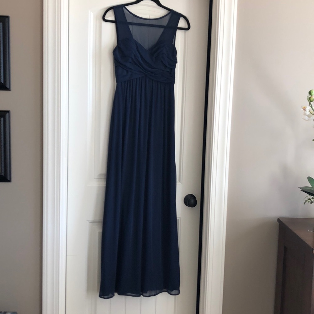 DB Long mesh dress w/ illusion neckline